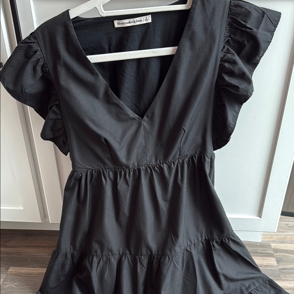 Abercrombie & Fitch Black Ruffled Mini Sundress